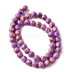 Нити окрашенных бусин из натурального магнезита G-L617-D01-8mm-03