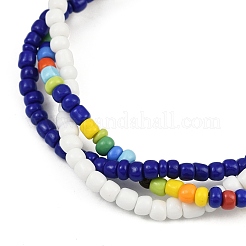 Многорядные браслеты из стеклянных бусин для женщин BJEW-JB12052-03