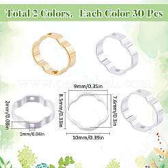 60шт. 2-х цветная латунная рамка для бусин KK-SC0004-66