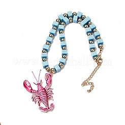 Подвеска в виде розового лобстера из пластика&nbsp;NJEW-D336-02G