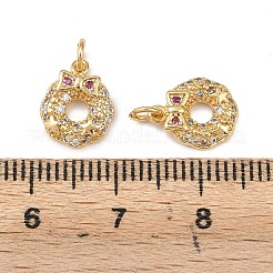 Рождественские латунные микропаве подвески из фианита&nbsp;LS-KK-L255-18G-03