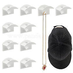 Colgadores de gancho de resina adhesiva, ganchos de pared, para sombrero, bolsa, blanco, 38x48x33mm