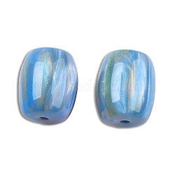Perles en résine, pierre d'imitation, baril, lumière bleu ciel, 14x12mm, Trou: 2mm