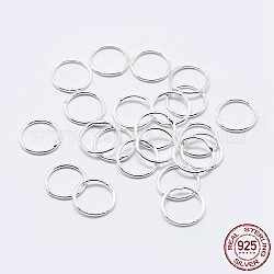 925 anillos redondos de plata esterlina, anillos de salto soldados, anillos de salto cerradas, plata, 18 calibre, 6x1mm, diámetro interior: 4 mm, aproximamente 70 unidades / 10 g