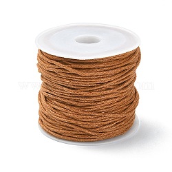 Cordones de algodón encerado de 20 m, cordón redondo multicapa, Cadena artesanal de macramé para la fabricación de joyas, tierra de siena, 1mm, alrededor de 21.87 yarda (20 m) / rollo