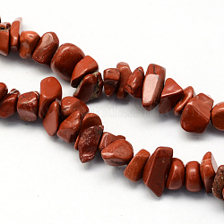 Red Jasper Bead Strands, Chip, 8~18x6~12x3~7mm, Hole: 1mm, about 160pcs/strands, 34.6inch