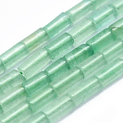 Chapelets de perles en aventurine vert naturel, colonne, 3.5~4x2mm, Trou: 0.7mm, Environ 91 pcs/chapelet, 15 pouce (38 cm)