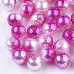 Imitazione acrilico perla perline, tondo, magenta, 8mm, Foro: 1.2~2 mm, circa 1800pcs/500g