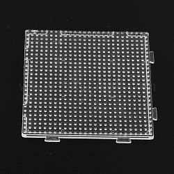 Tavole forate quadrati per mini perle fusibili 3x2.5mm, chiaro, 75x75x2.5mm
