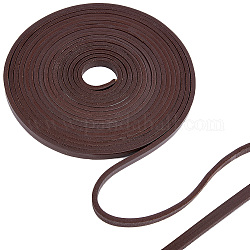 Gorgecraft Flat Cowhide Leather Cord, for Jewelry Making, Coconut Brown, 8x4mm