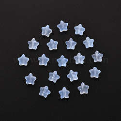 20 pz perline di vetro trasparente, stella, cielo azzurro, 8x8.5x4.5mm, Foro: 1 mm