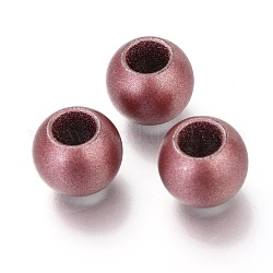Perline europee acriliche verniciate a spruzzo opaco, perline con foro grande, rondelle, rosso, 12x10mm, Foro: 6 mm
