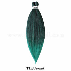 Extensión de cabello largo & liso, Cabello trenzado estirado trenza fácil, Fibra de baja temperatura, Pelucas sintéticas para mujer, verde, 20 pulgada (50 cm)