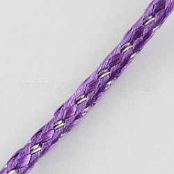 Cordón de poliéster encerado coreano, con seda, violeta oscuro, 1.5mm, aproximamente 185 yardas / rodillo