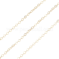Chaînes de câble en laiton, soudé, véritables chaînes remplies d'or 14 carat, véritable 14k plaqué or, lien: 1.6x1.4x0.3 mm