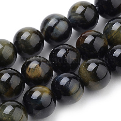 Natural Tiger Eye Beads Strands, Round, 6mm, Hole: 1mm, about 70pcs/strand, 15.7 inch