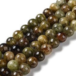 Naturali verdi perle granato fili, tondo, 6mm, Foro: 0.9 mm, circa 61pcs/filo, 15.35'' (39 cm)