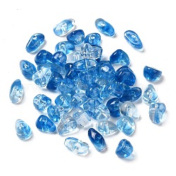 Abalorios de acrílico transparentes, formas mixtas, azul dodger, 4.3~5.8x7.6~8.5x3.8~4.7mm, agujero: 1.6 mm, aproximamente 4200 unidades / 500 g