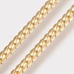 Collares de cadena de latón chapado al vacío haciendo, con cierre de langosta, Plateado de larga duración, real 24k chapado en oro, 23.4 pulgada (59.5 cm), 2mm