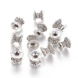 Perles alliage taille de batterie de style tibétain, sans cadmium et sans plomb, argent antique, 9.5x8mm, Trou: 2.5mm, environ 600 pcs/1000 g