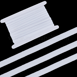 Gorgecraft Cordon élastique tricoté antidérapant en polyester de 10 mètre, bande élastique de préhension en silicone pour la couture de vêtements, plat, blanc, 10mm