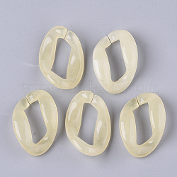 Acrylic Linking Rings, Quick Link Connectors, For Curb Chains Making, Imitation Gemstone Style, Twist, Wheat, 37.5x27x5.5mm, Inner Diameter: 25.5x9mm, about: 160pcs/500g