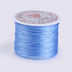 Filo di cristallo elastico piatto, filo per perline elastico, per realizzare bracciali elastici, blu fiordaliso, 0.5mm, circa 49.21 iarde (45 m)/rotolo