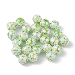 Opake Legierung Perlen, AB Farbe, Runde, grün, 16x15.5 mm, Bohrung: 2.2 mm