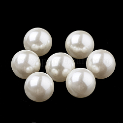 Perles d'imitation en plastique écologique, haut lustre, Grade a, aucun perles de trou, ronde, beige, 12mm