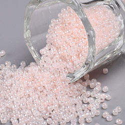 12/0 grade a perles de rocaille en verre rondes, Ceylan, blush lavande, 2x1.5mm, Trou: 0.7mm, environ 48500 pcs / livre