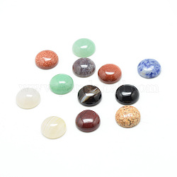 Cabuchones de piedras preciosas naturales y sintéticas, estilo mezclado, semicírculo, color mezclado, 14x5.5mm