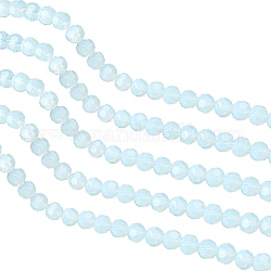 Brins de perles d'opalite synthétique arricraft, ronde à facettes, 8mm, Trou: 1mm, Environ 70~72 pcs/chapelet, 22.6 pouce, 4strand / boîte
