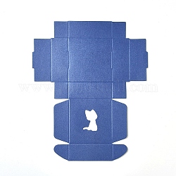 Scatole regalo pieghevoli in carta kraft, scatole di sapone fatte a mano a forma di gatto vuoto, quadrato, Blue Steel, 8x8x3.2cm