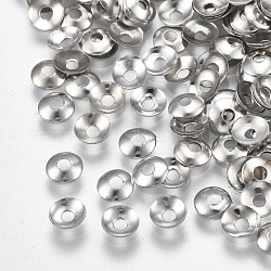 Cappucci di perline di ferro, nichel libero, apetalous, platino, 4x1mm, Foro: 1.4 mm