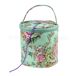 Bolso bombonera tejido con cremallera Oxford con estampado de rosas, organizador de almacenamiento de hilo, bolsa para agujas de crochet y tejer, columna, 14x14.5 cm