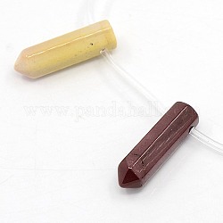 Natural Mookaite Pointed Pendant Beads Strands, Bullet, 30x9mm, Hole: 1mm, about 12pcs/strand, 15.75inch