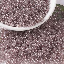 Perles rocailles miyuki rondes, Perles de rocaille japonais, (rr3512) transparent blush lustre, 8/0, 3mm, Trou: 1mm, à propos 422~455pcs / bouteille, 10 g / bouteille