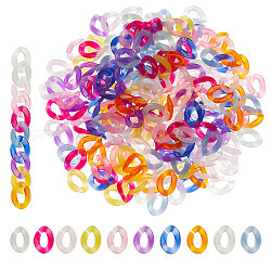 Dicosmetic 400 pz 10 colori acrilico anello di collegamento contorto anello connettore ovale connettore di collegamento rapido di plastica collegamento aperto contorto anello connettore ovale catena marciapiede borsa catena della frizione fai da te