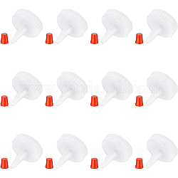 BENECREAT 24Pcs Natural Red Tip Yorker Caps, 38/400 Replacement Caps for Squeeze, Finish Plastic Bottle Caps, Dispensing Caps with Red Seal Caps, Bottles Glue Bottles