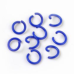 Anillos de salto de hierro, anillos del salto abiertos, azul real, 17 calibre, 8~8.5x1.2mm, diámetro interior: 5~6 mm