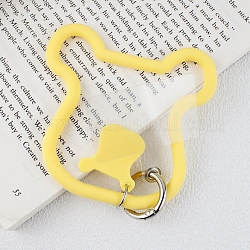 Silikon-Rinderkopfschleife Telefon Lanyard, Handschlaufe mit Schlüsselanhängerhalter aus Kunststoff und Legierung, Gelb, 12.5x9.2x0.7 cm