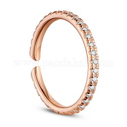 Shegrace design semplice 925 bracciale in argento sterling, anelli aperti, micro spianare AAA grade zirconi, oro roso, formato 8, 18mm