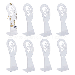 Ear Shape Transparent Acrylic Earring Display Stands, Tabletop Earring Stud Organizer Holder, Clear, 3.05x2.9x10cm, Hole: 2.5mm
