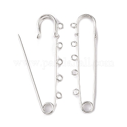5-Holes Iron Kilt Pins, Silver Color Plated, 75x21mm, Hole: 3mm