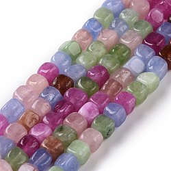 Chapelets de perles de quartz naturel, teints et chauffée, cube, colorées, 5~7x5~7x5~7mm, Trou: 0.8mm, Environ 66~71 pcs/chapelet, 14.80~ 15.08 pouce (37.6~38.3 cm)