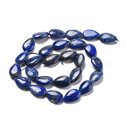 Chapelets de perles en lapis-lazuli naturel, larme, 15x10x4mm, Trou: 0.5mm, Environ 27 pcs/chapelet, 15.35'' (39 cm)
