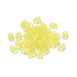 Perles en acrylique transparente, mat, arachide, jaune, 6x4x3mm, Trou: 1mm, environ 10230 pcs/500 g