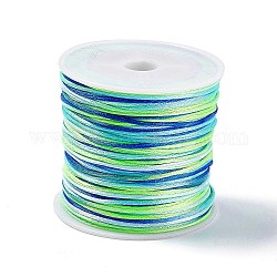 Cordino in filo di nylon tinto segmento, cordoncino di raso rattail, per la creazione di gioielli fai da te, nodo cinese, verde, 1mm