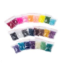 24 farbige transparente Glasperlen, für die Herstellung von Perlenschmuck, matt, Runde, Mischfarbe, 6 mm, Bohrung: 1.3~1.6 mm, über 50pcs / Farbe, 24 Farben, 1200 Stück / Set