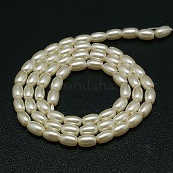 Fili di perle di perle di vetro ecologiche, grano, 9x6mm, Foro: 1 mm, circa 45pcs/filo, 16.3 pollice